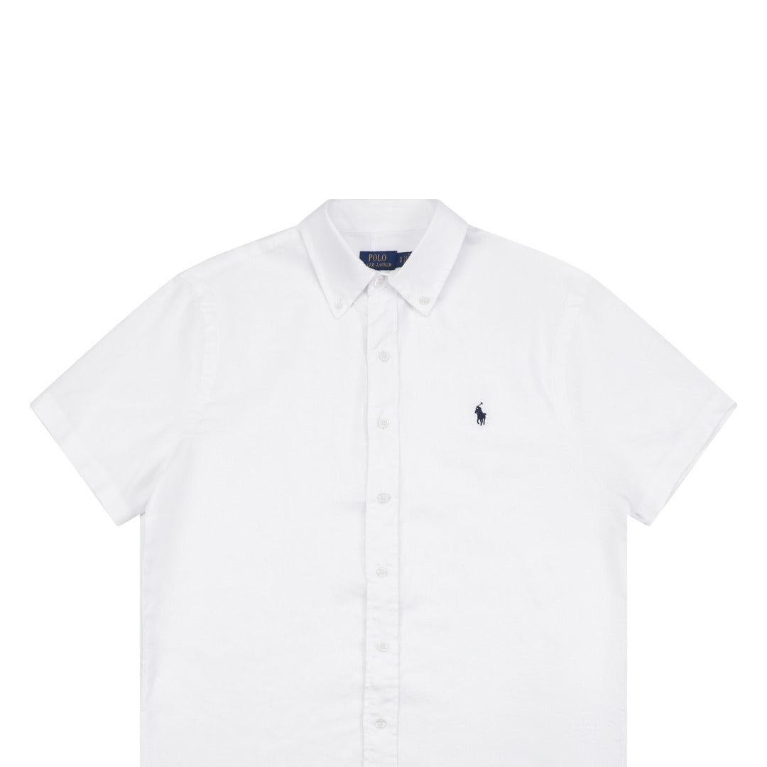 Polo Ralph Lauren Pony Logo Linen Short Sleeve Shirt – White