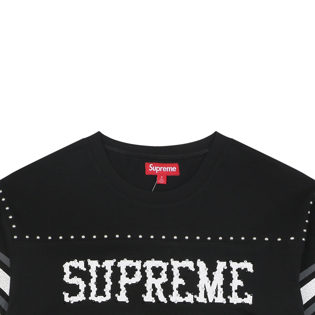 Supreme No.11 Crystal Rhinestone Football Jersey Short Sleeve Tee – Black