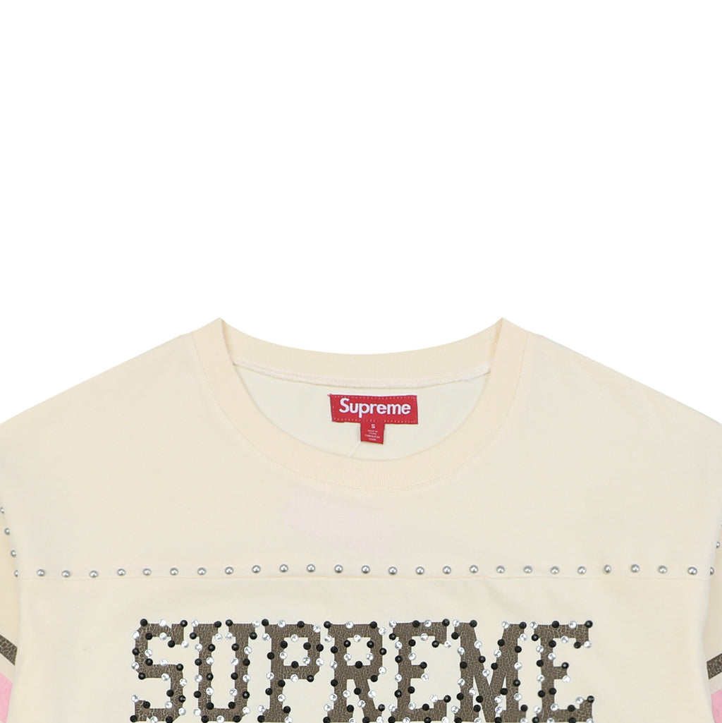 Supreme No.11 Rhinestone Football Jersey Tee – Apricot