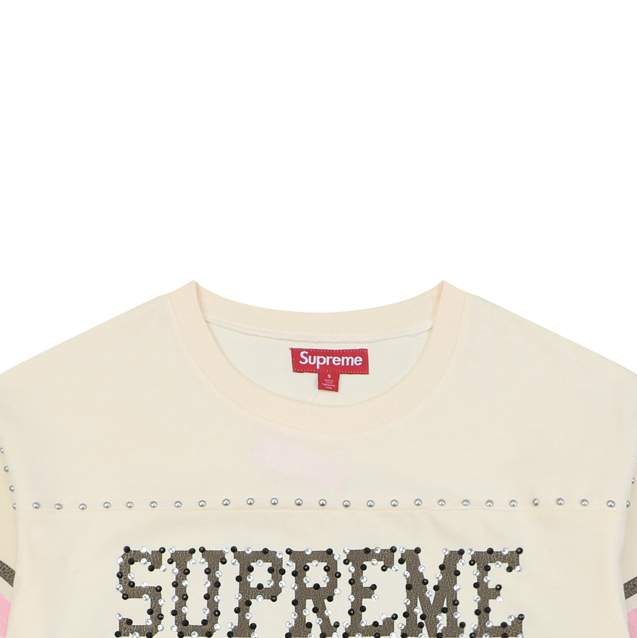 Supreme No.11 Rhinestone Football Jersey Tee – Apricot