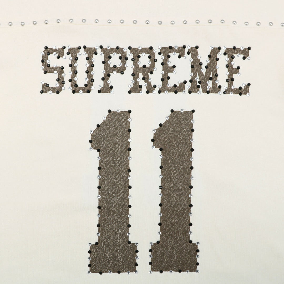 Supreme No.11 Rhinestone Football Jersey Tee – Apricot