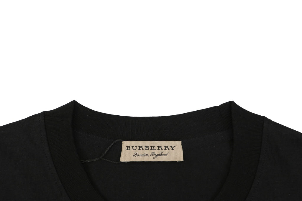 Burberry Mini Check Oval Equestrian Knight Print Tee – Black