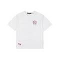 Chrome Hearts Pink Sanskrit Cross Embroidered Tee – White