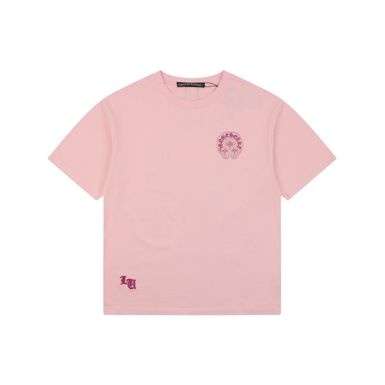 Chrome Hearts Pink Sanskrit Cross Embroidered Tee – Pink