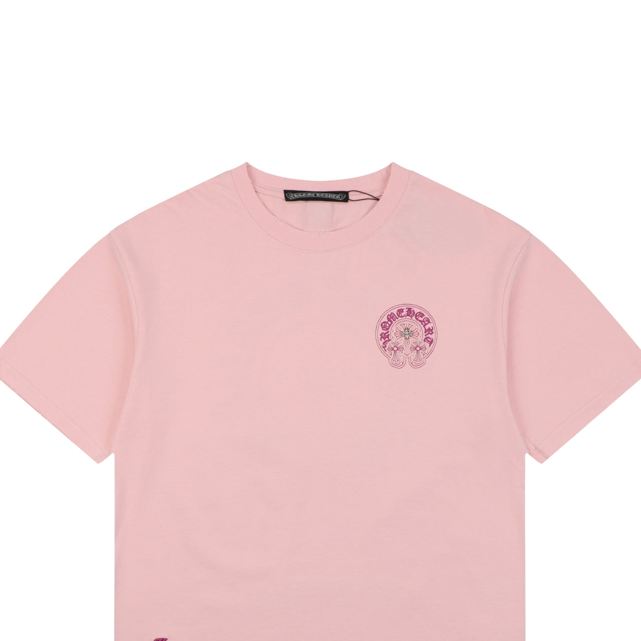 Chrome Hearts Pink Sanskrit Cross Embroidered Tee – Pink