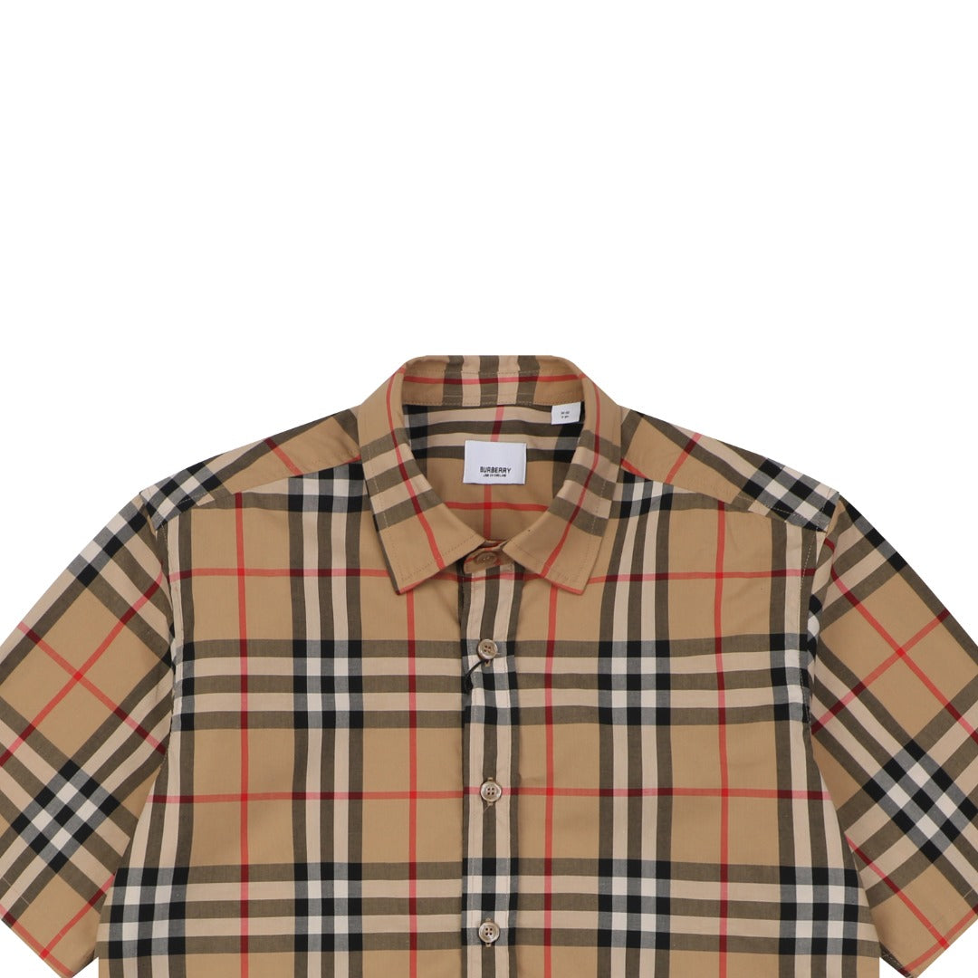 Burberry Classic Vintage Check Short Sleeve Shirt – Archive Beige