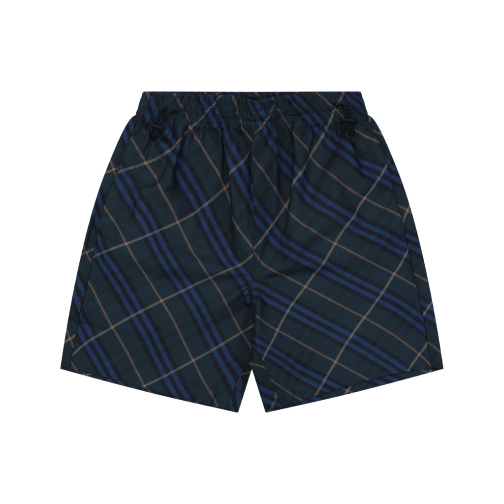 Burberry Blue Stripe Diagonal Check Nylon Shorts
