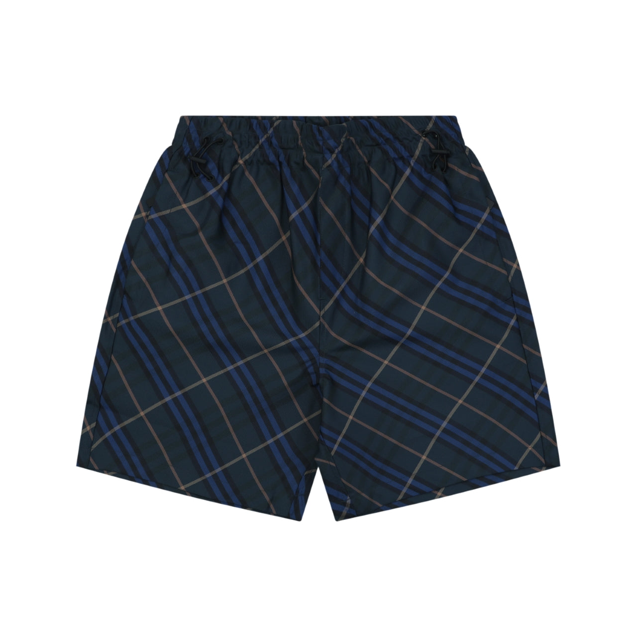 Burberry Blue Stripe Diagonal Check Nylon Shorts