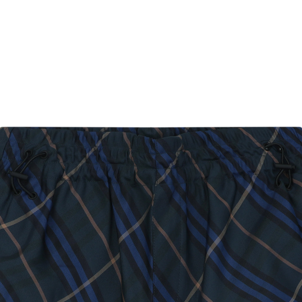 Burberry Blue Stripe Diagonal Check Nylon Shorts