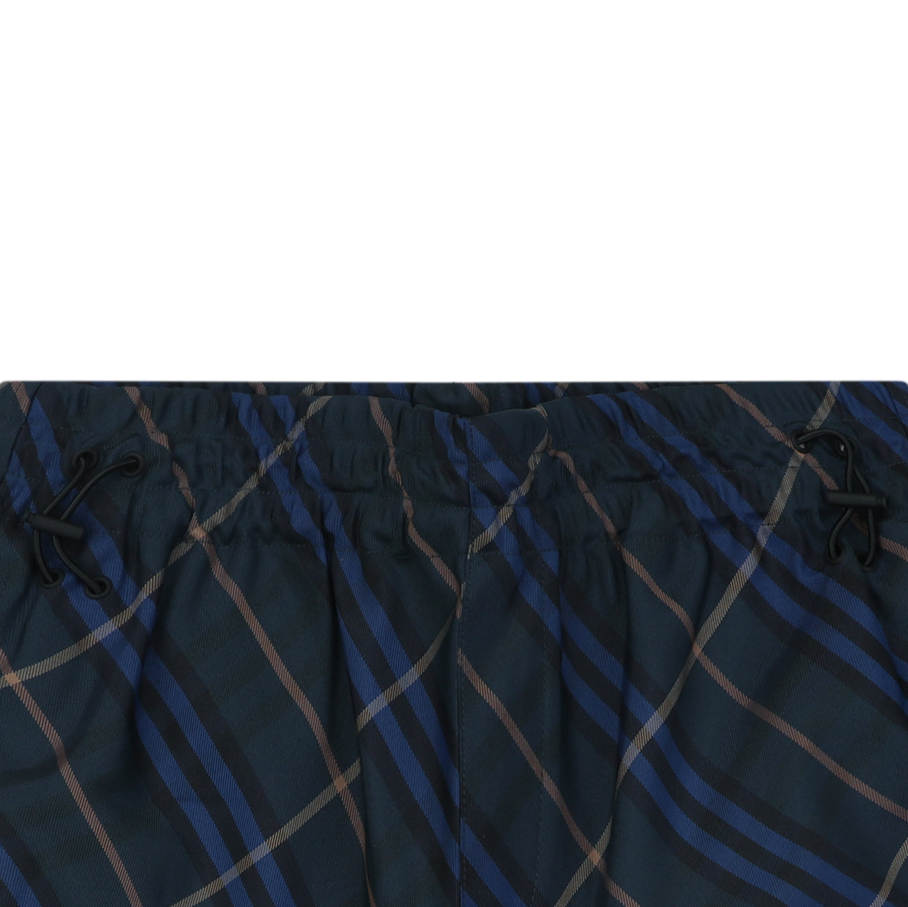 Burberry Blue Stripe Diagonal Check Nylon Shorts