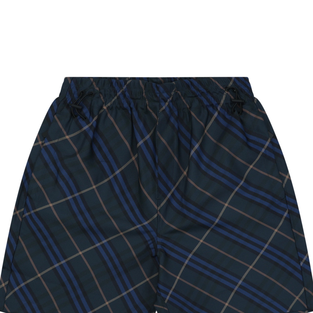 Burberry Blue Stripe Diagonal Check Nylon Shorts