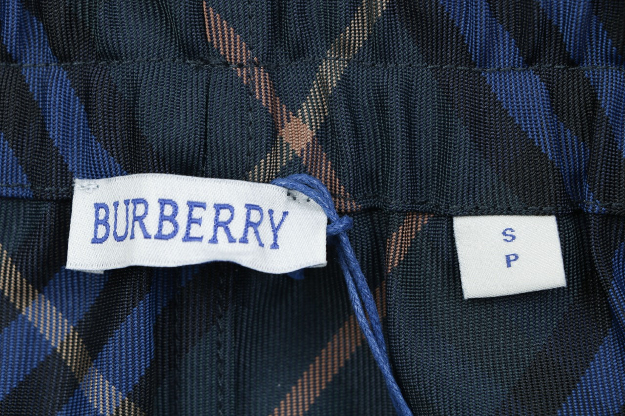 Burberry Blue Stripe Diagonal Check Nylon Shorts