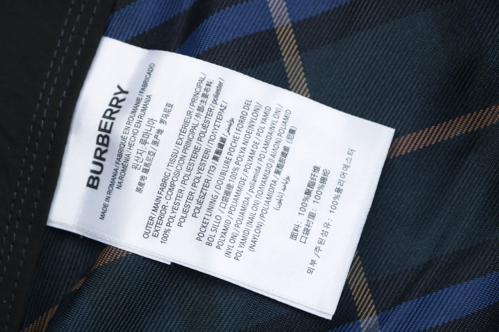 Burberry Blue Stripe Diagonal Check Nylon Shorts