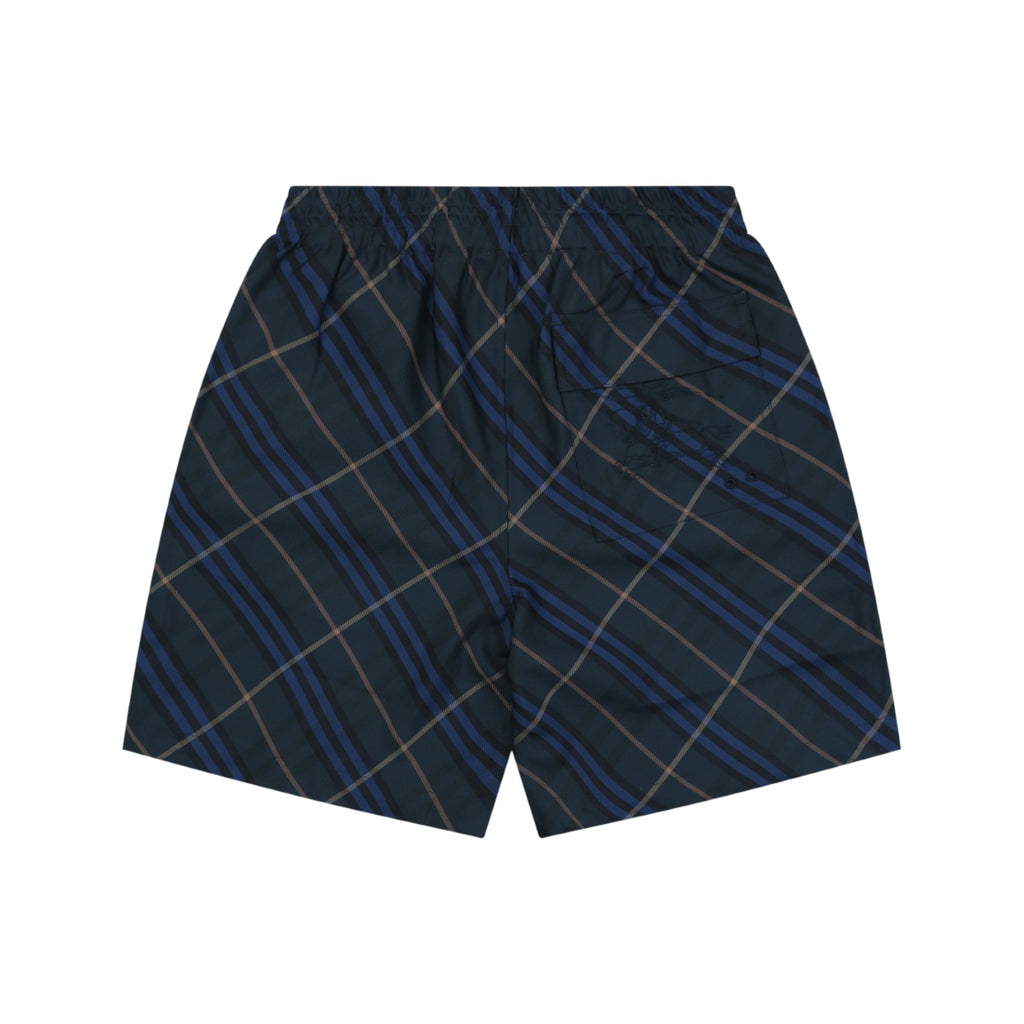 Burberry Blue Stripe Diagonal Check Nylon Shorts
