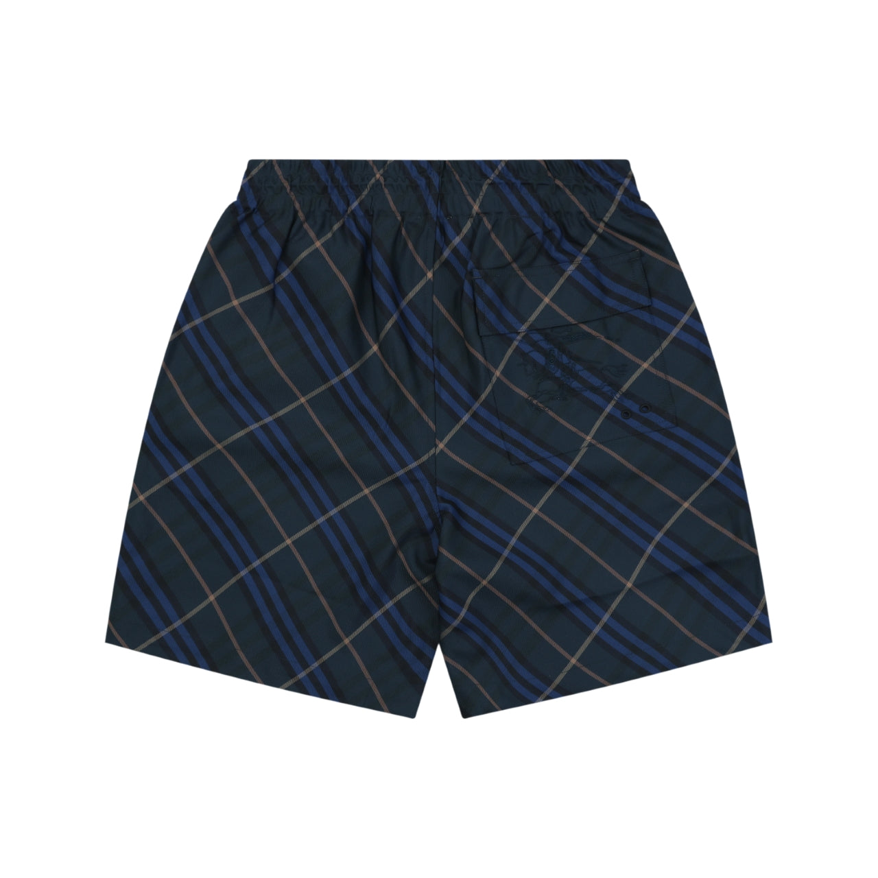 Burberry Blue Stripe Diagonal Check Nylon Shorts