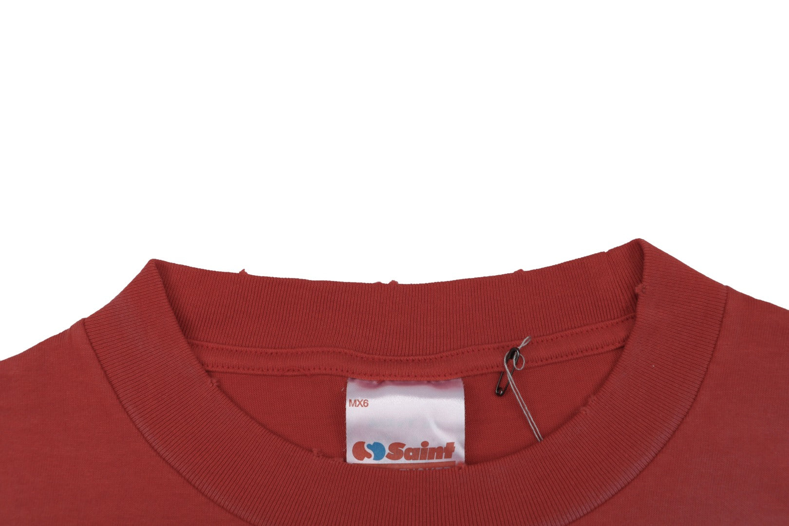 Saint Michael Thunder Cloud Lightning Letter Print Tee – Red