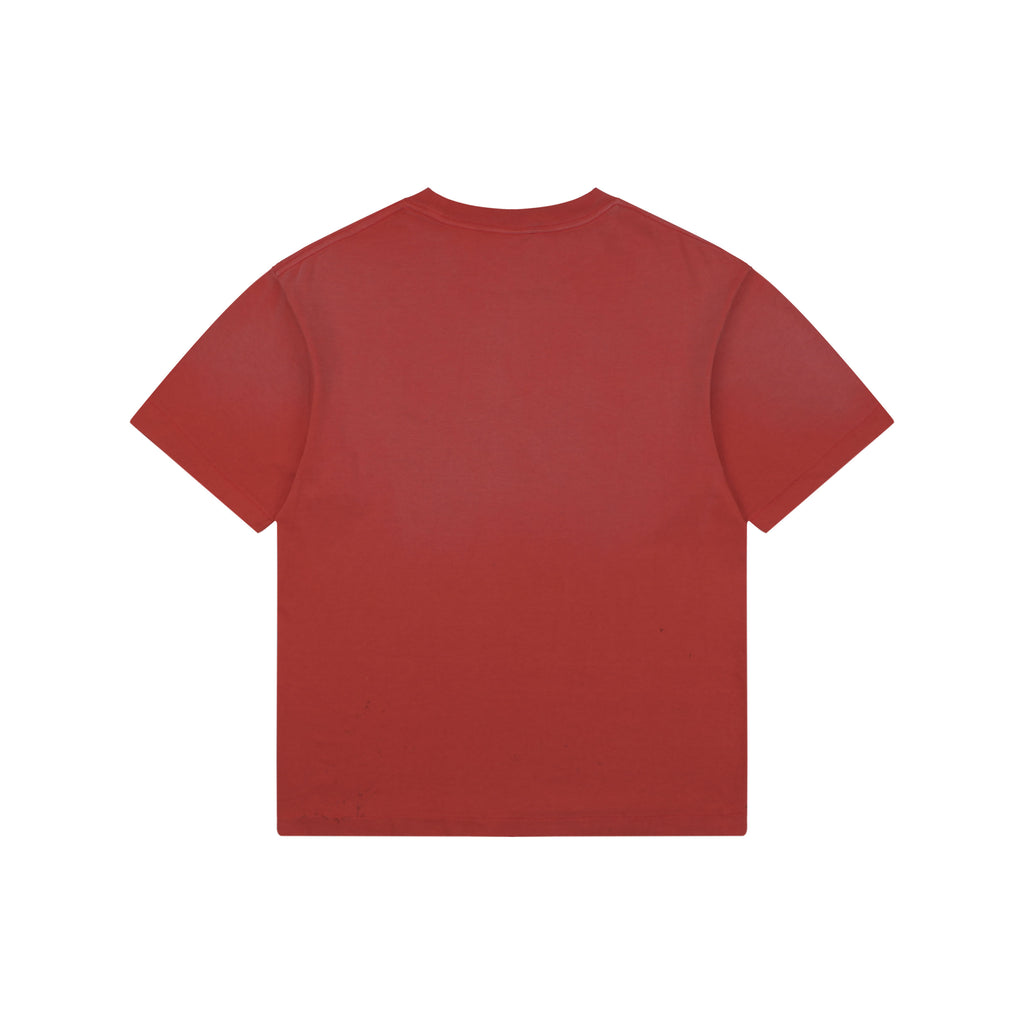 Saint Michael Thunder Cloud Lightning Letter Print Tee – Red