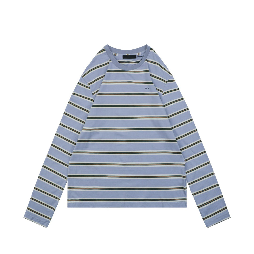 Prada Lavender Multi-Stripe Long Sleeve Tee