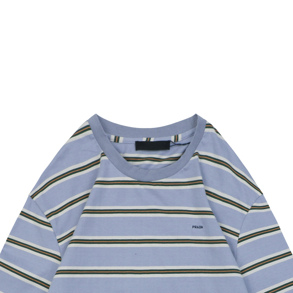 Prada Lavender Multi-Stripe Long Sleeve Tee