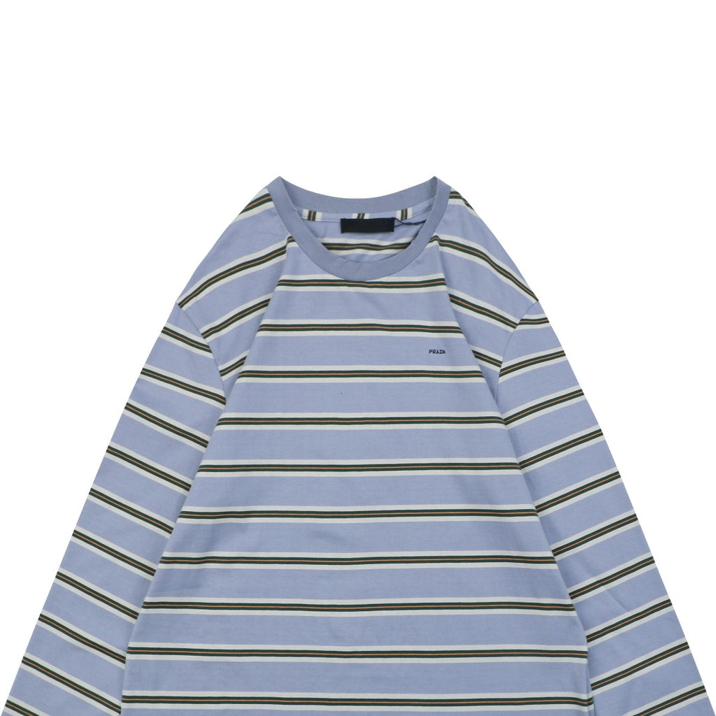 Prada Lavender Multi-Stripe Long Sleeve Tee