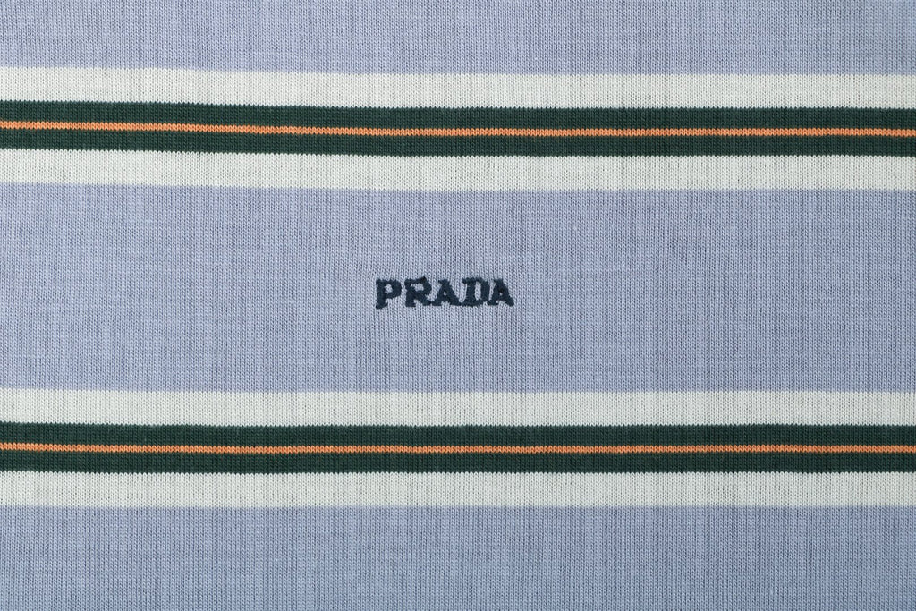 Prada Lavender Multi-Stripe Long Sleeve Tee