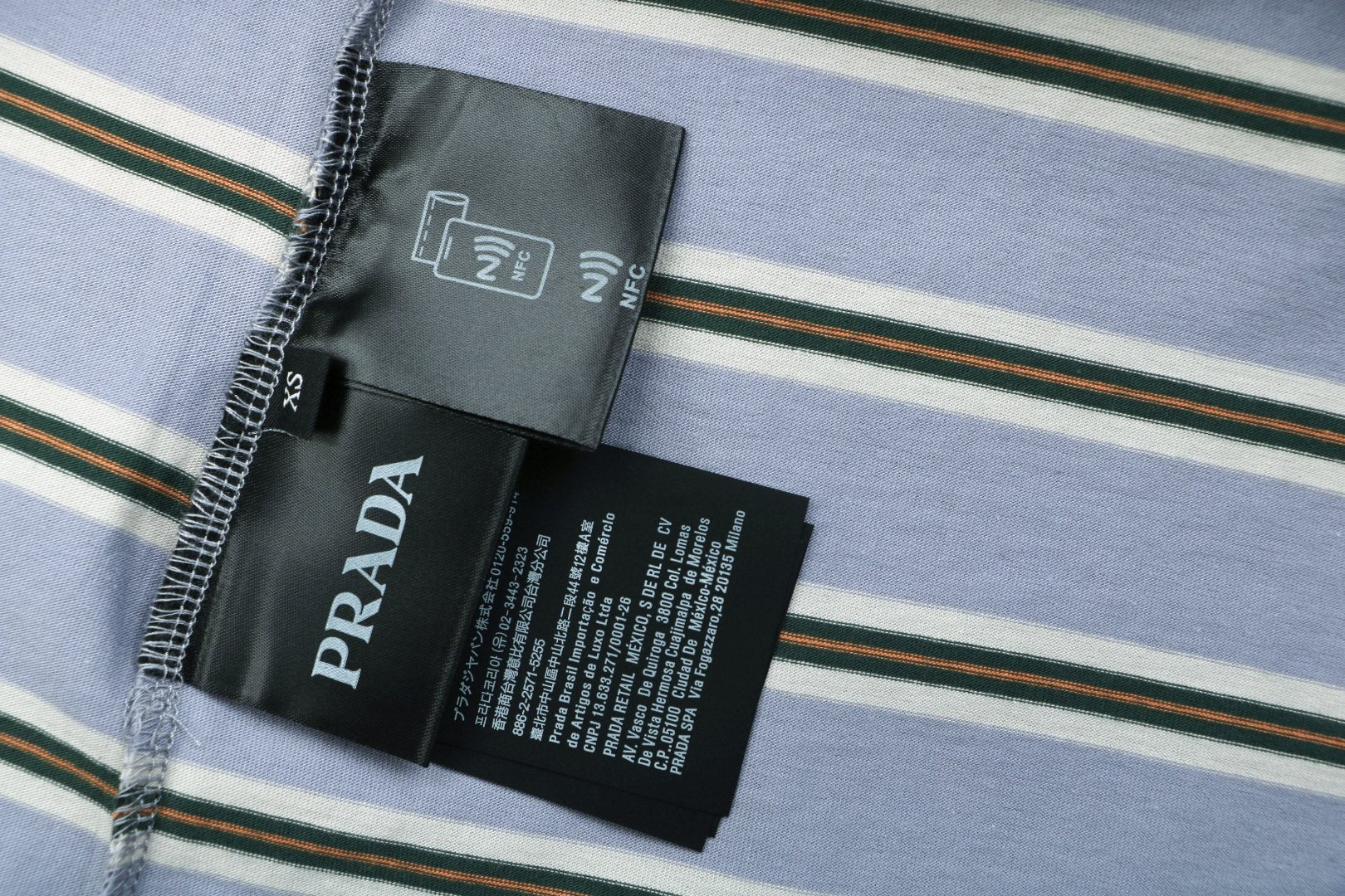Prada Lavender Multi-Stripe Long Sleeve Tee