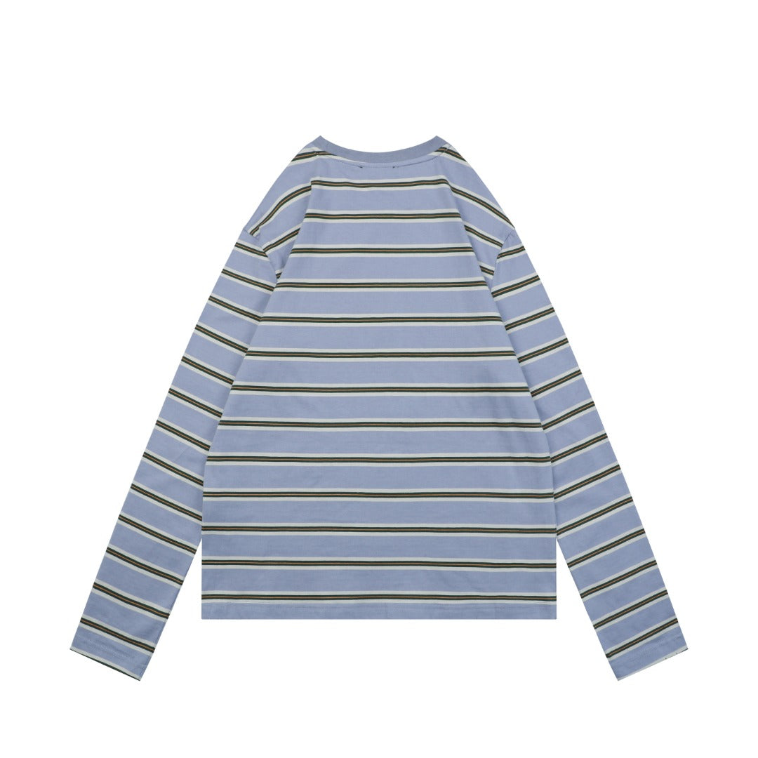 Prada Lavender Multi-Stripe Long Sleeve Tee