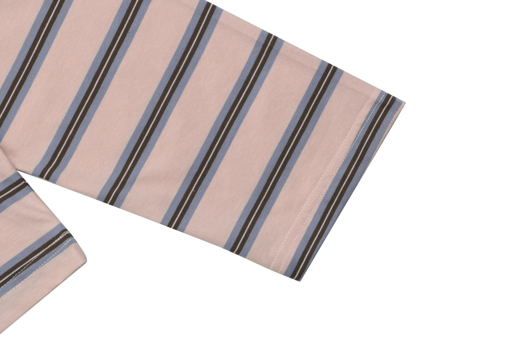 Prada Blush Pink Multi-Stripe Pocket Label Long Sleeve Tee