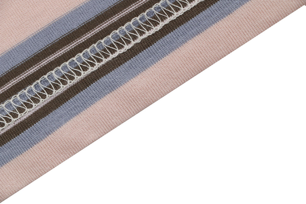 Prada Blush Pink Multi-Stripe Pocket Label Long Sleeve Tee