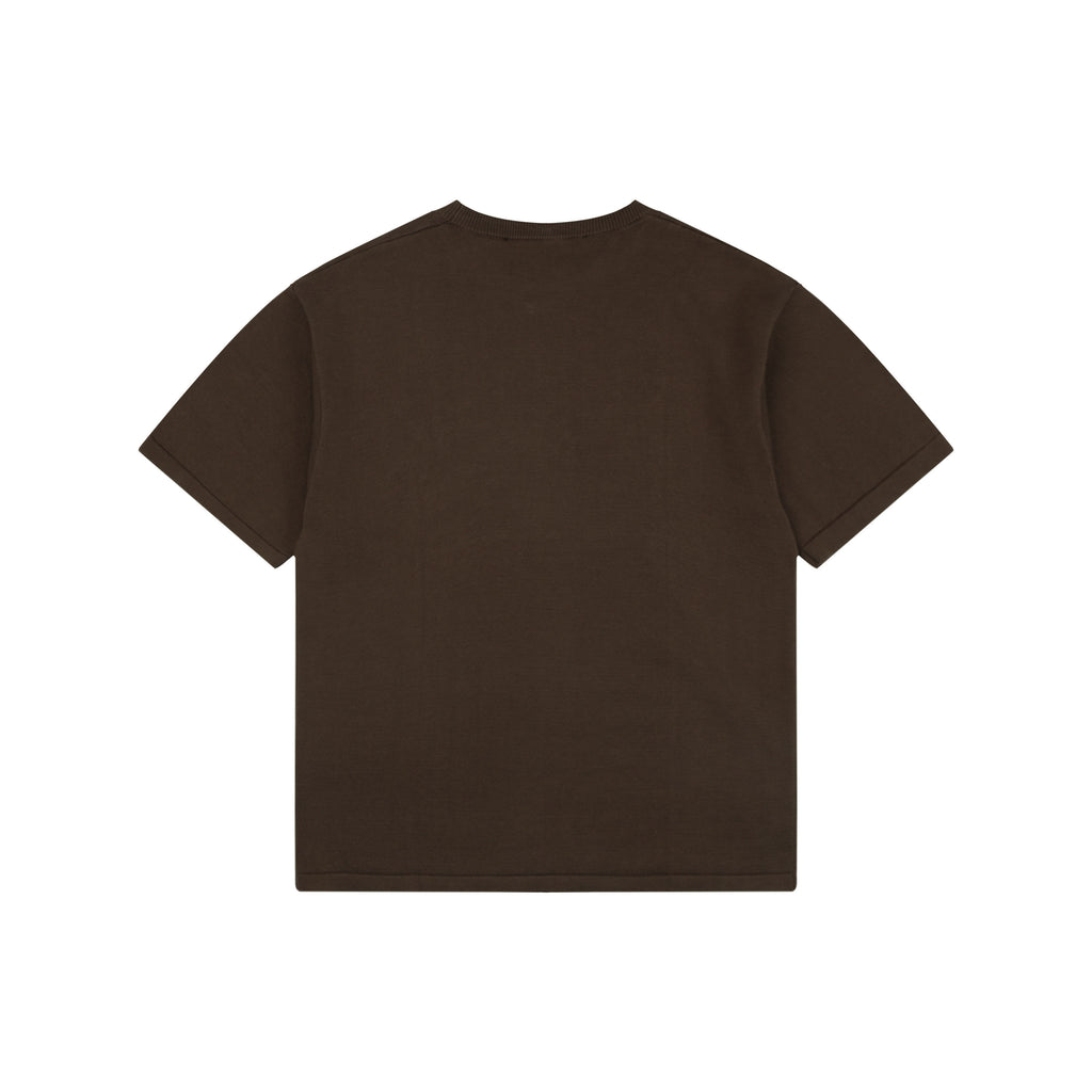 LV Monogram Leather Patch Jacquard Tee – Chocolate Brown