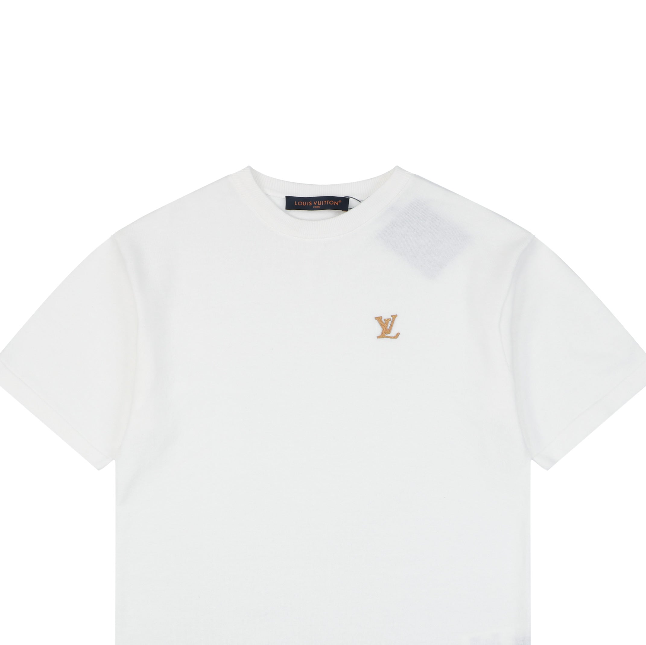 LV Monogram Leather Patch Jacquard Tee – White
