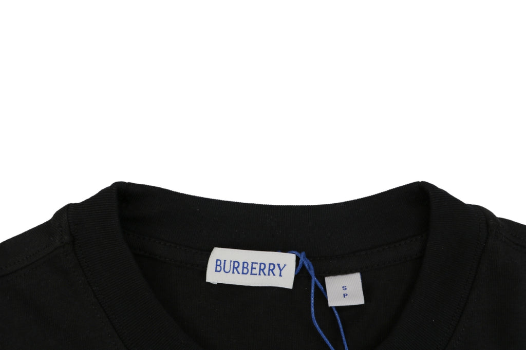 Burberry London 1856 Check Pennant Flag Embroidered Tee – Black