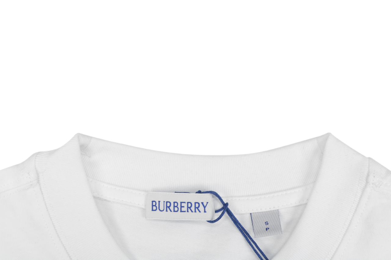 Burberry London 1856 Check Pennant Flag Embroidered Tee – White