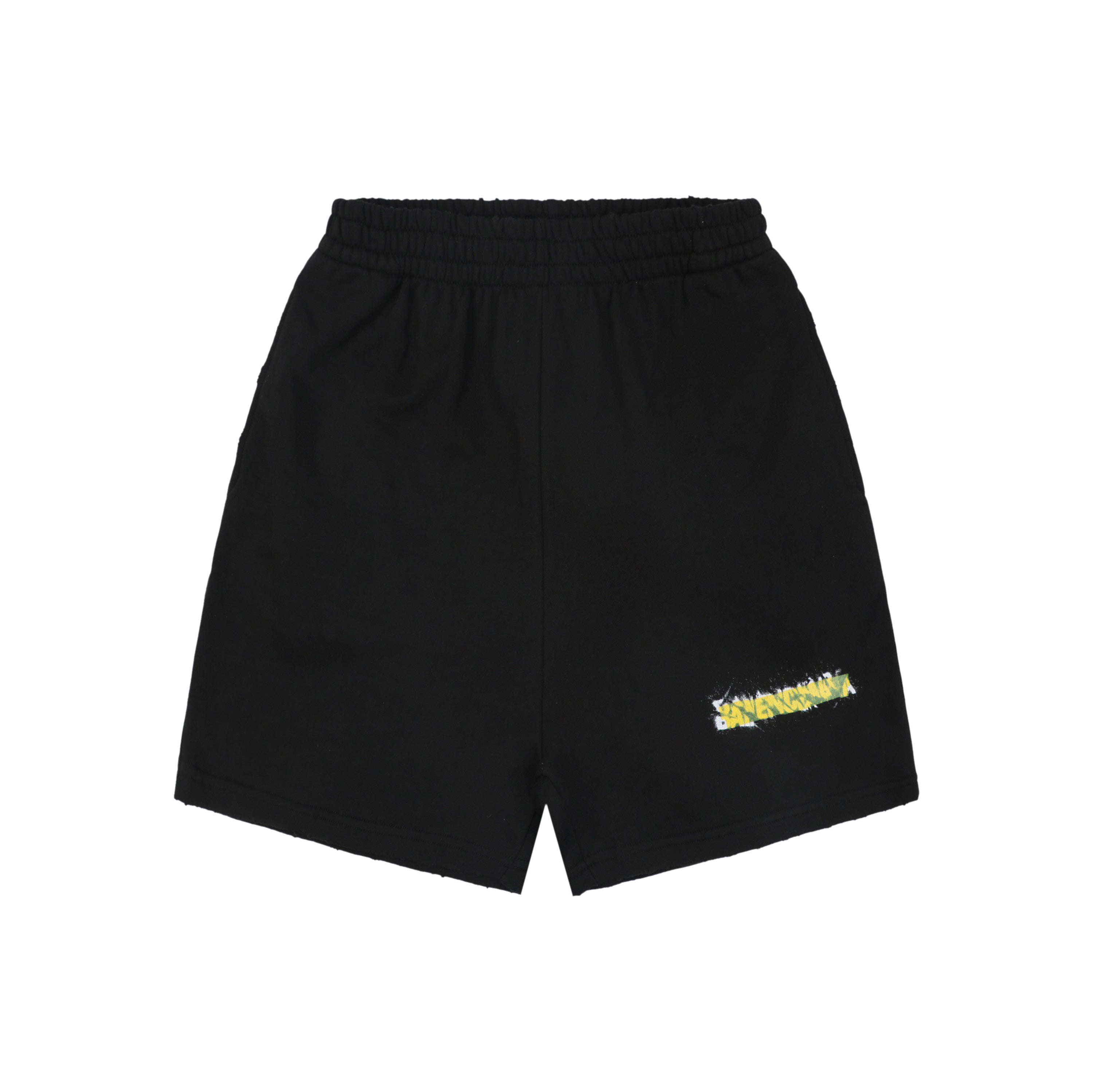 Balenciaga Tape Blurred Letter Print Shorts – Black