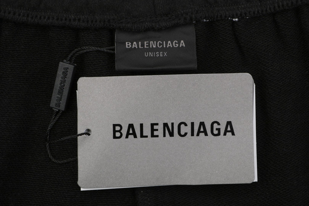 Balenciaga Tape Blurred Letter Print Shorts – Black