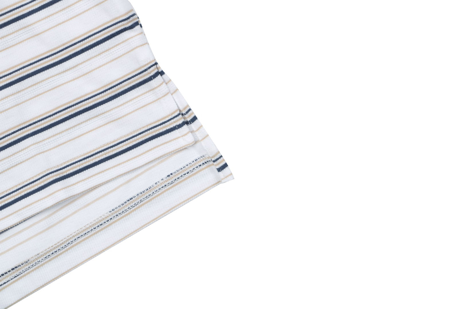 Prada Crest Embroidered Stripe Polo Shirt – White