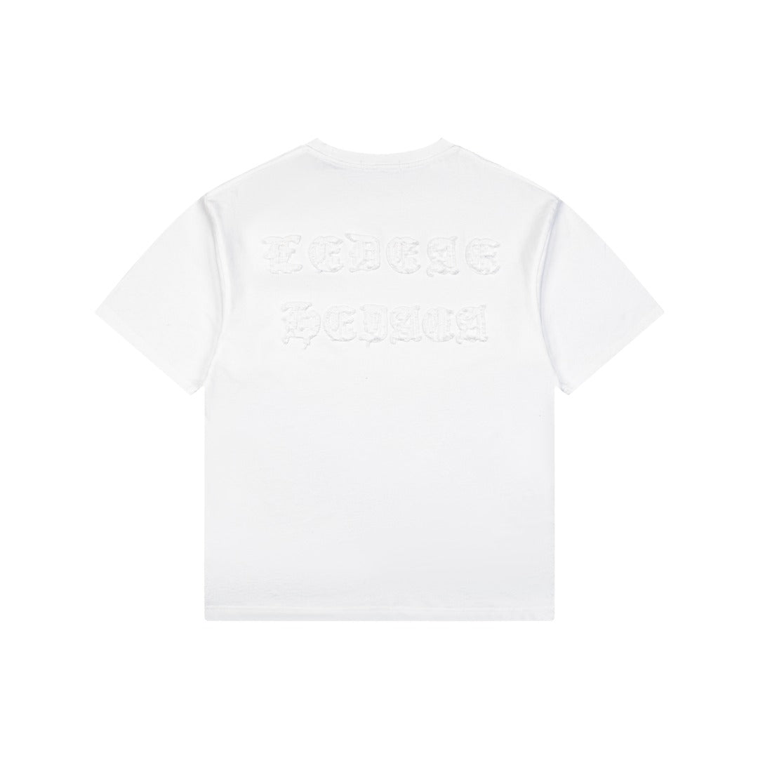 Chrome Hearts Tonal Sanskrit Appliqué Embroidered Tee – White
