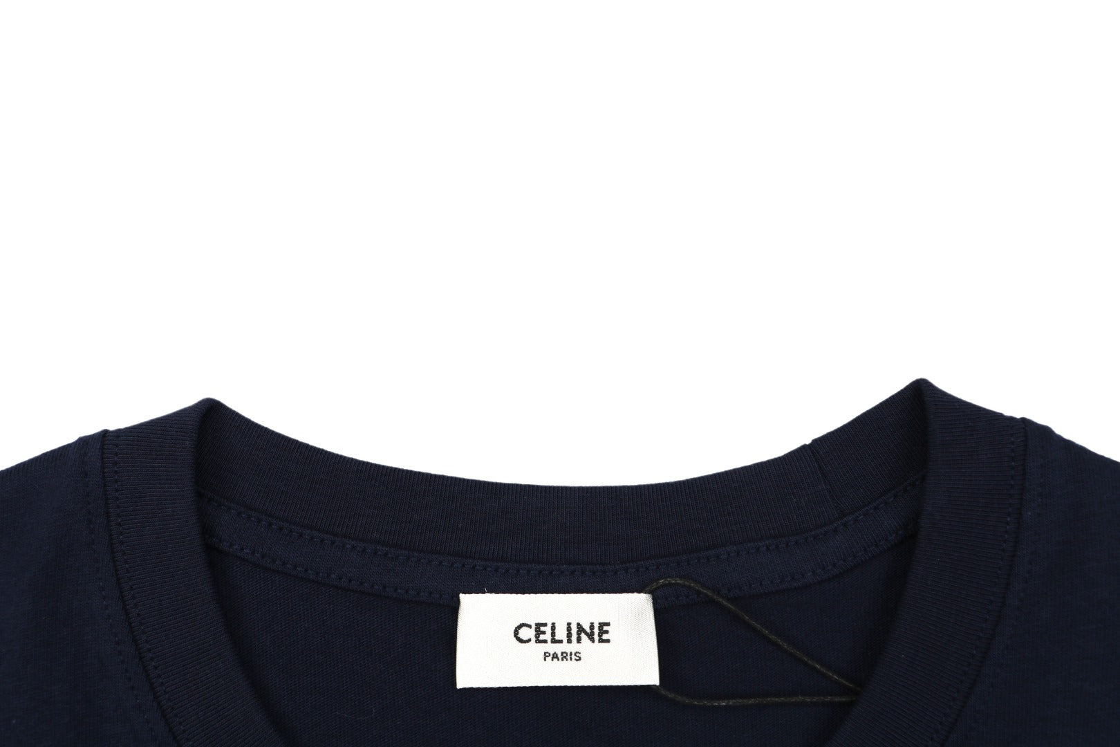 Celine Arc de Triomphe Paris Mini Logo Embroidered Tee – Navy
