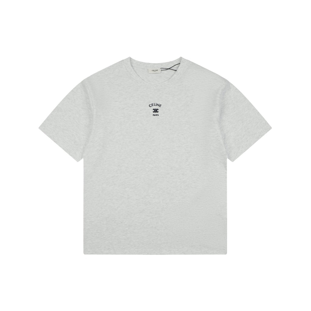 Celine Arc de Triomphe Paris Mini Logo Embroidered Tee – White
