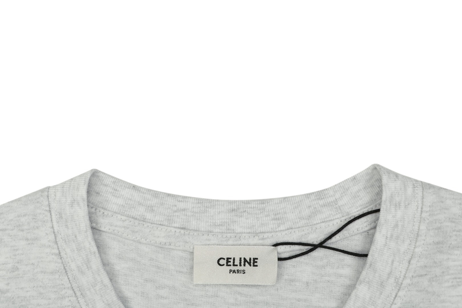 Celine Arc de Triomphe Paris Mini Logo Embroidered Tee – White