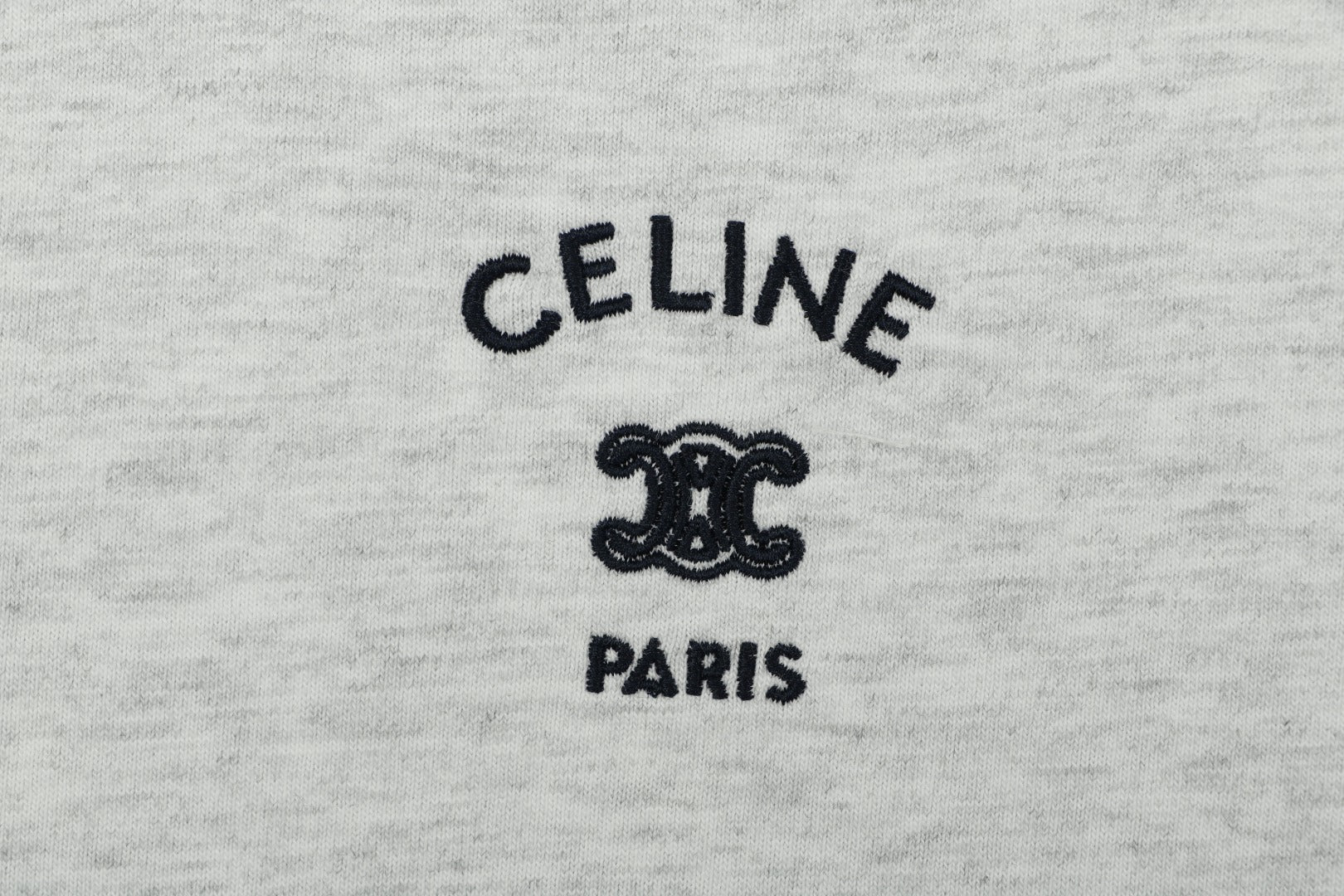 Celine Arc de Triomphe Paris Mini Logo Embroidered Tee – White