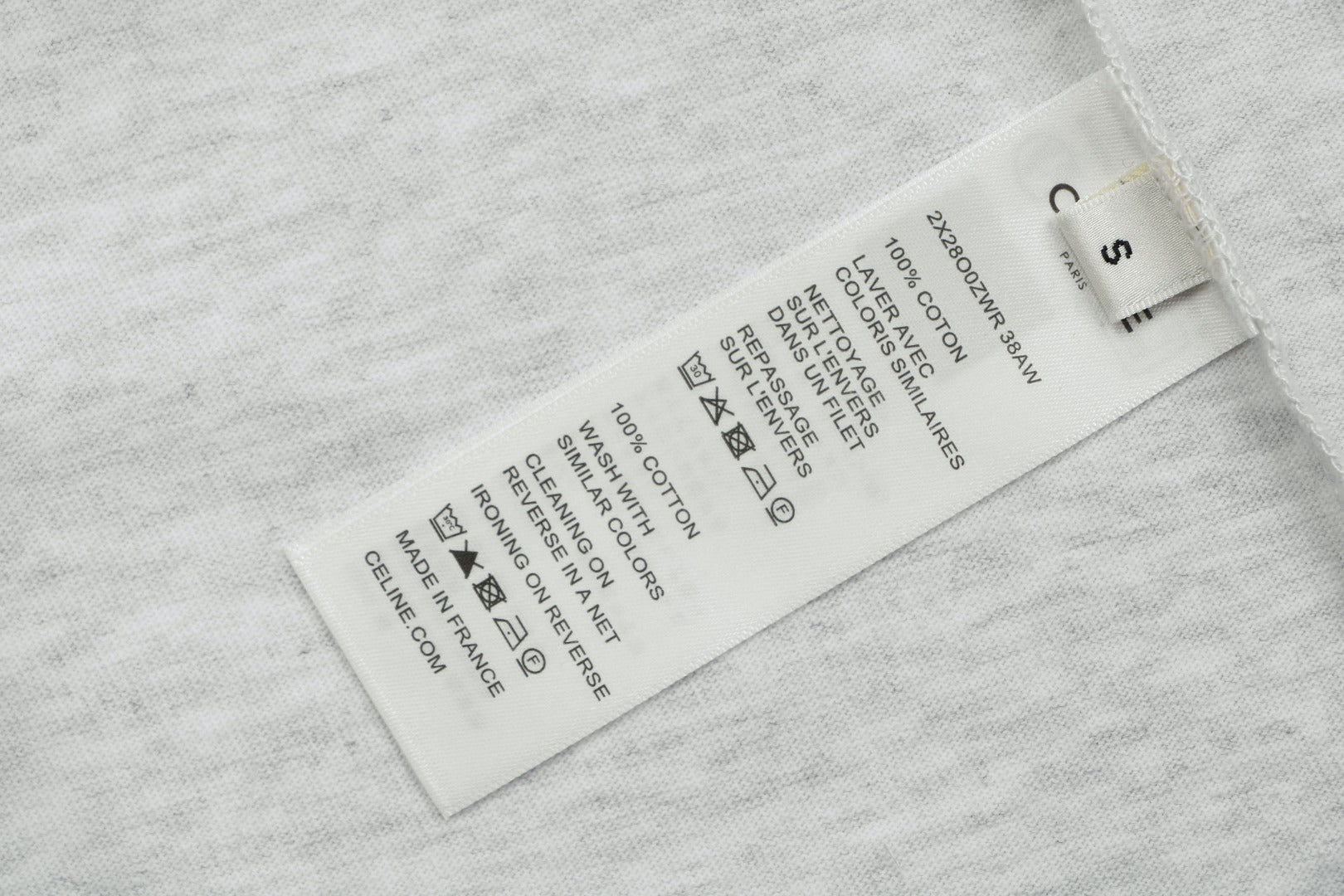 Celine Arc de Triomphe Paris Mini Logo Embroidered Tee – White