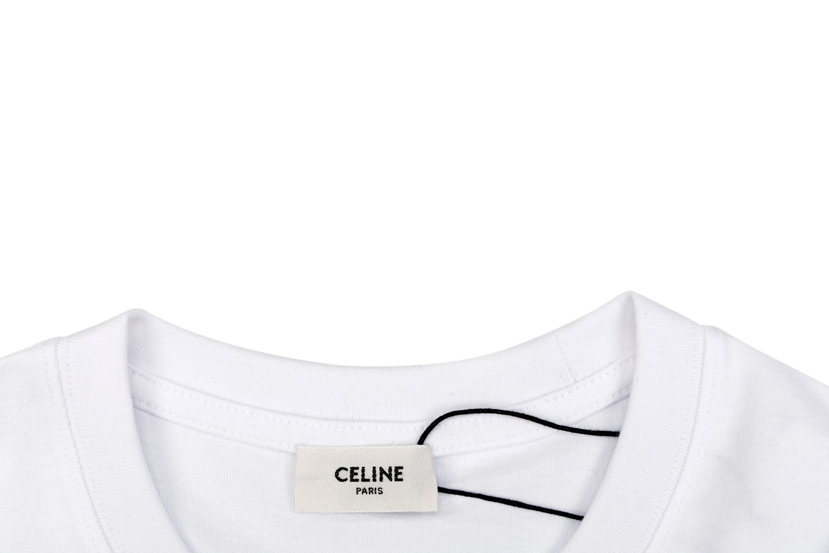 Celine Arc de Triomphe Paris Mini Logo Embroidered Tee – Bright White