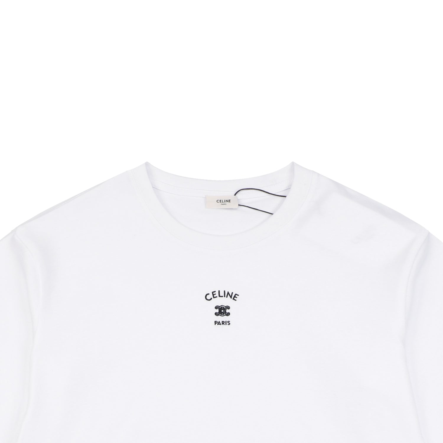 Celine Arc de Triomphe Paris Mini Logo Embroidered Tee – Bright White