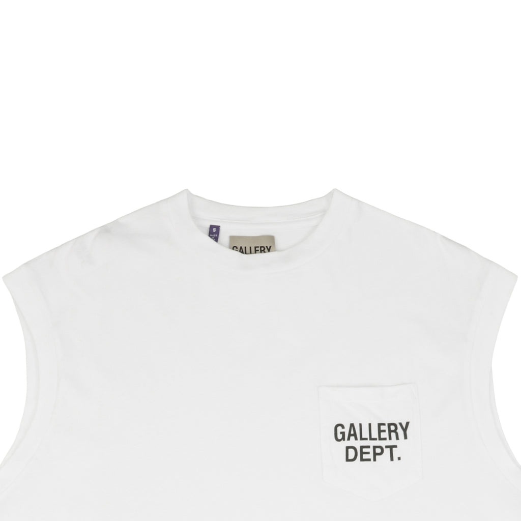 Gallery Dept. 25SS Pocket Logo Print Sleeveless Tee – White