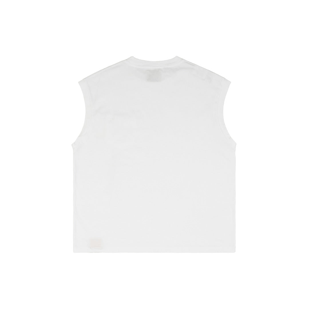 Gallery Dept. 25SS Pocket Logo Print Sleeveless Tee – White