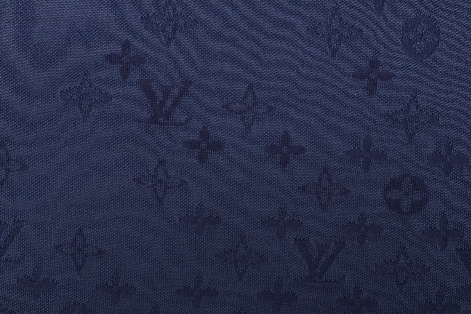 Louis Vuitton Navy Hem Tonal Monogram Jacquard Tee