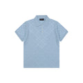 Louis Vuitton Light Blue Tonal Monogram Jacquard Polo Shirt