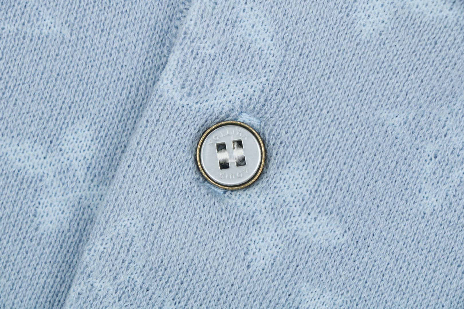 Louis Vuitton Light Blue Tonal Monogram Jacquard Polo Shirt