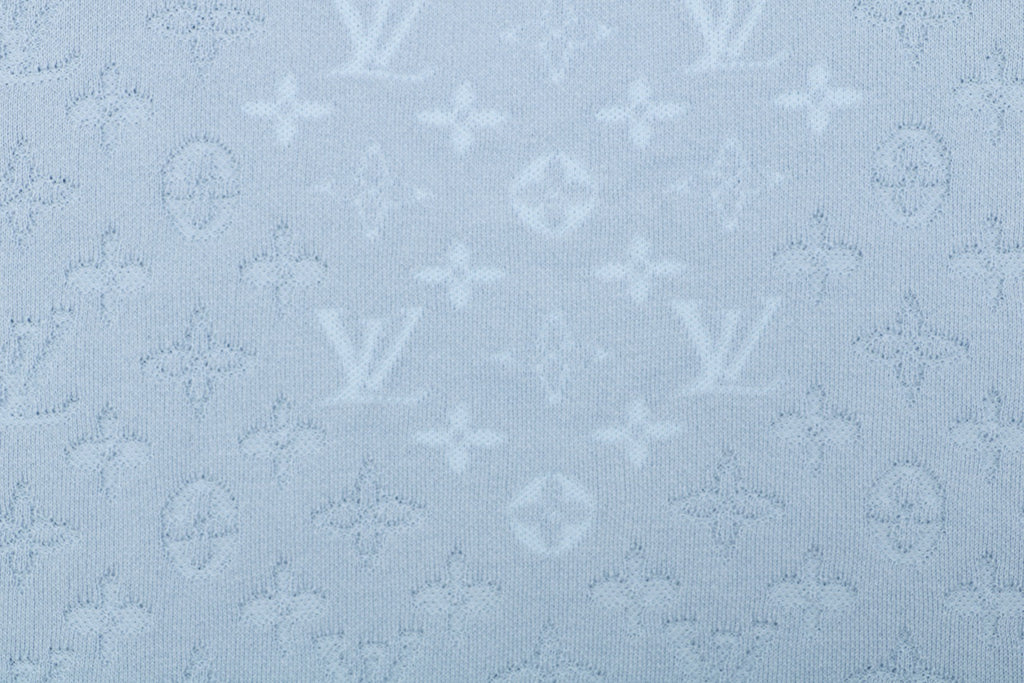 Louis Vuitton Light Blue Tonal Monogram Jacquard Polo Shirt